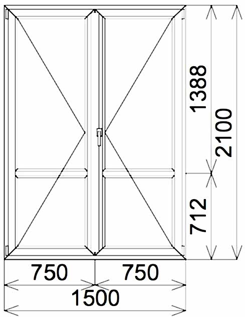 Пластиковая межкомнатная дверь 2100x800
